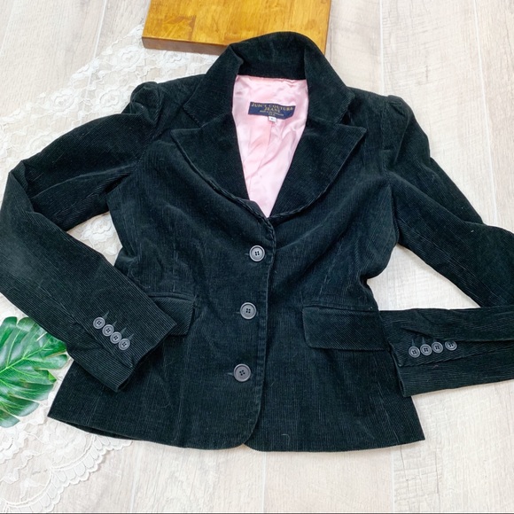 Juicy Couture Jackets & Blazers - Juicy Couture Black Button Collar Corduroy Blazer Juicy Couture Jackets & Blazers - Juicy Couture Black Button Collar Corduroy Blazer